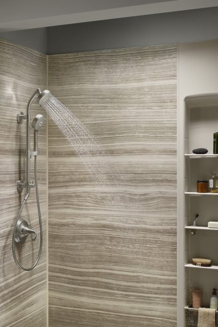 shower with a spa-like showerhead