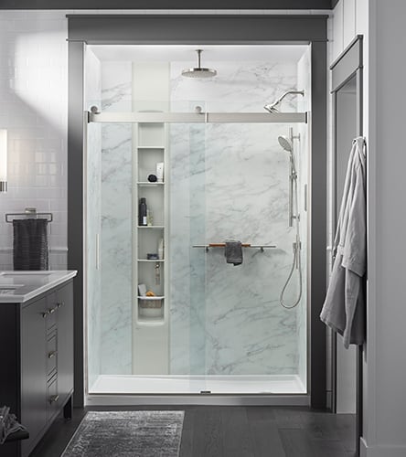 Calacatta Crema shower walls