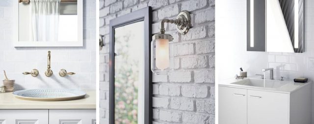 Bathroom details like lights and tiling