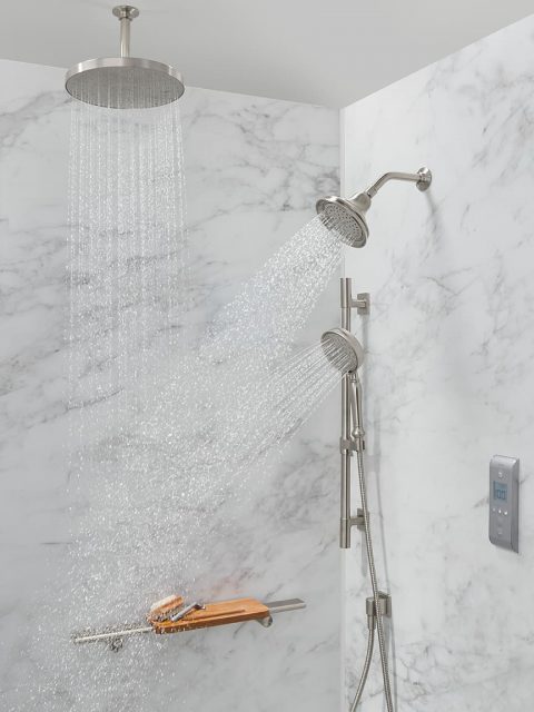 Shower with duel faucets