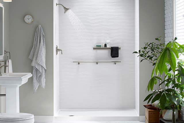 Photo of KOHLER LuxStone Shower with plant decor