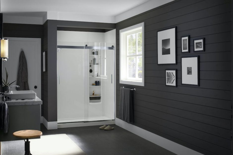 Modern farmhouse bathroom door