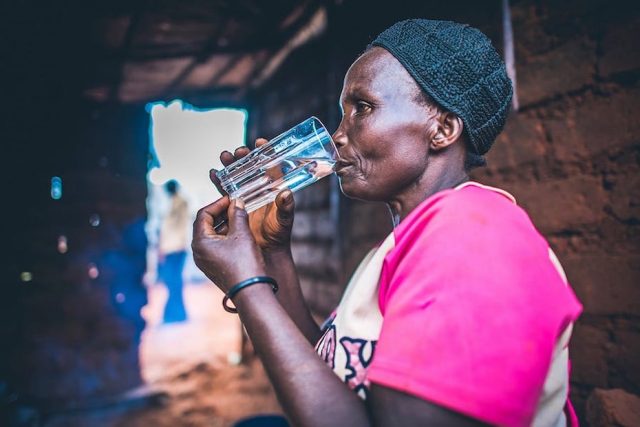 Woman drinking water