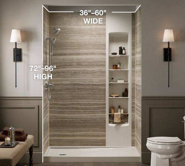 Shower wall dimensions