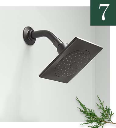 Contemporary showerhead in Matte Black