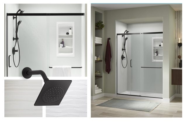 Collage of design options and matte black finishes
