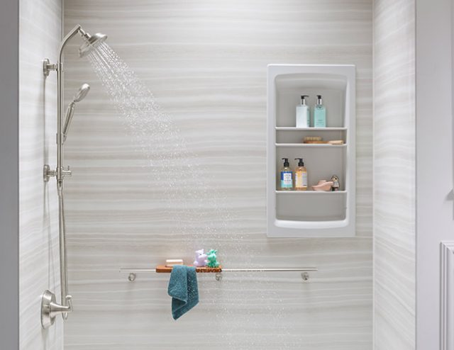 Image of a showerhead with handheld shower