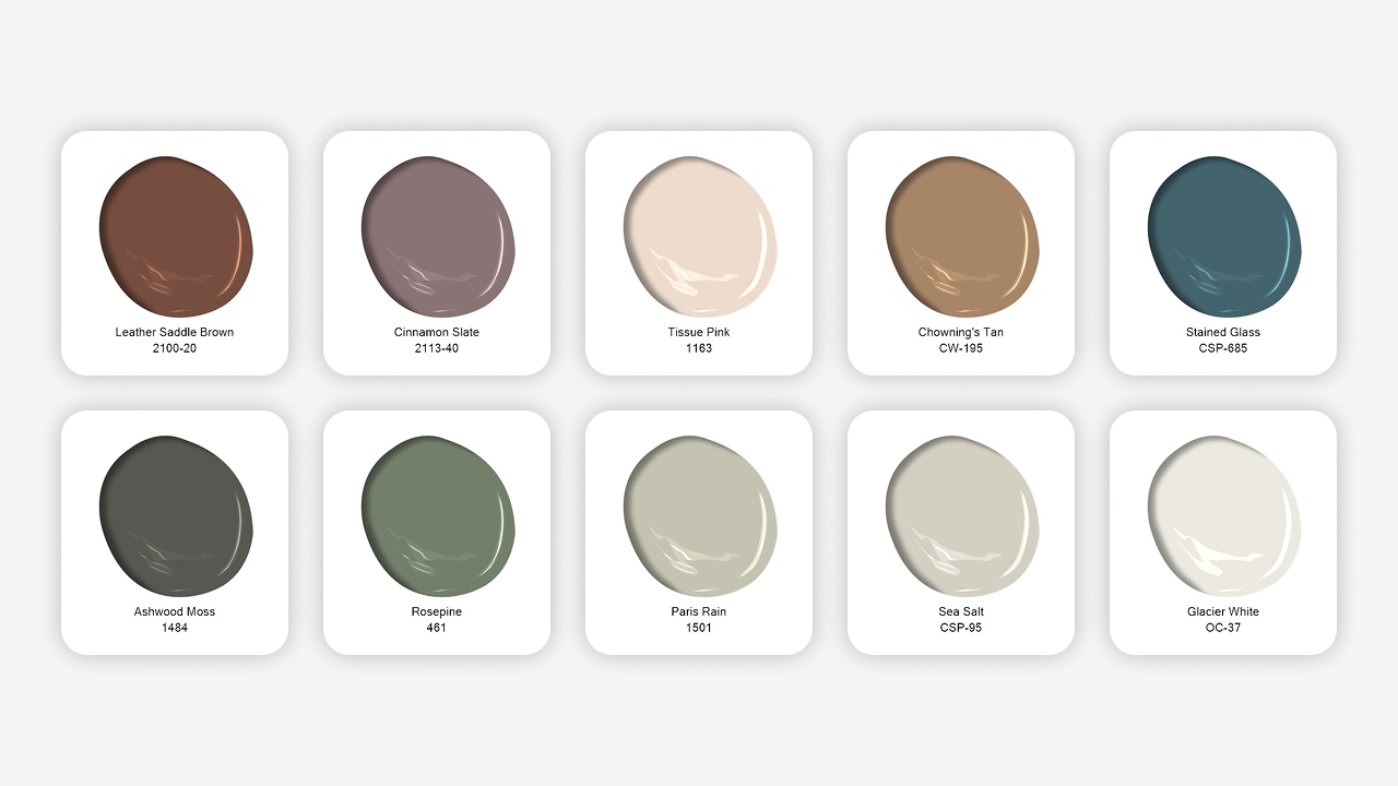 Benjamin Moore 2025 paint swatches