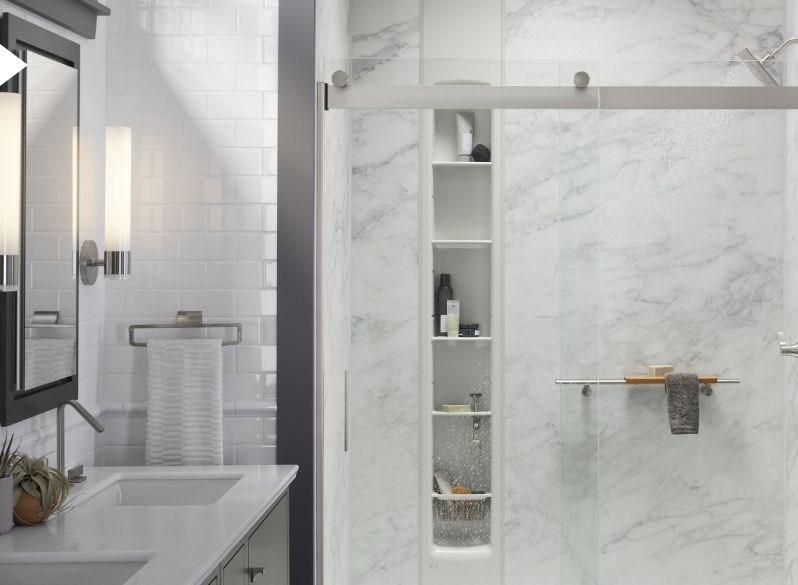Crushed Stone Shower Walls | Shower Wall Panels | Kohler LuxStone Showers