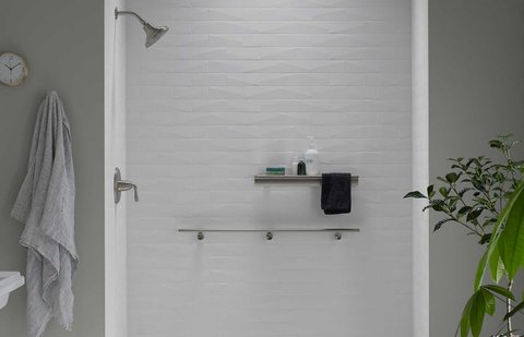 view of shower design features