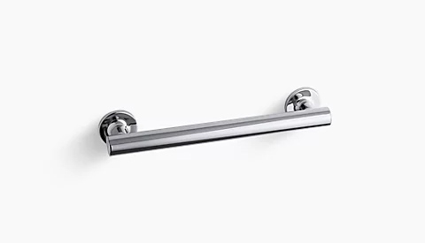 straight grab bar in polished steel finish