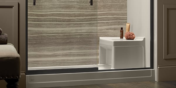 Tresham Shower Base With Seat | KOHLER® LuxStone Shower