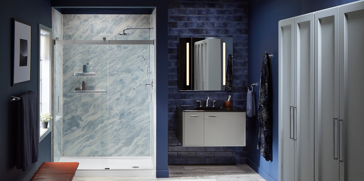 Cintilante Bluette Shower Walls