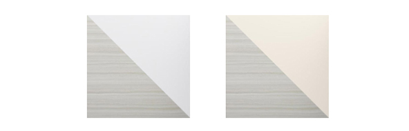 The VeinCut Dune LuxStone® Shower Wall comes in white or biscuit colors