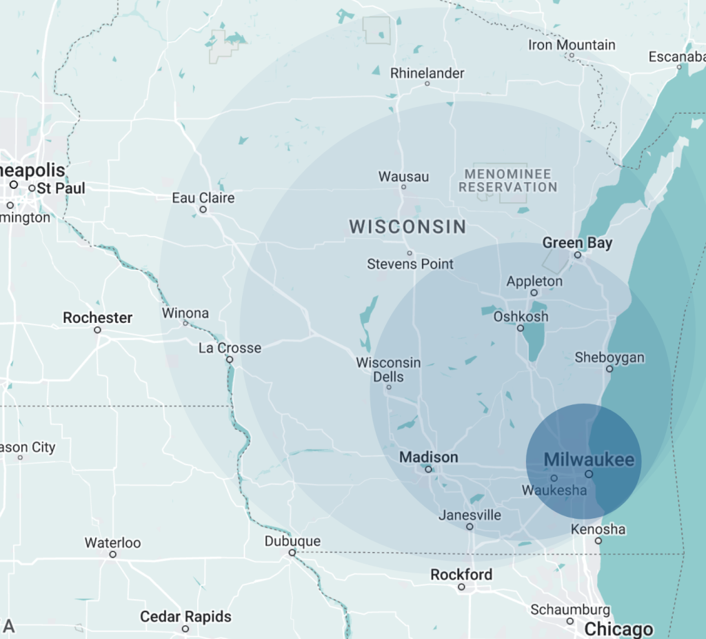 milwaukee service area metro map