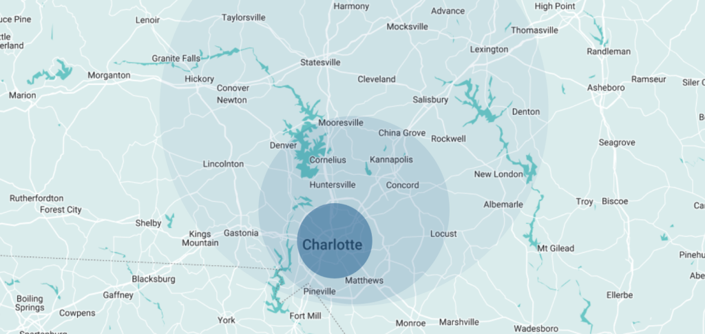 charlotte, nc service area metro map