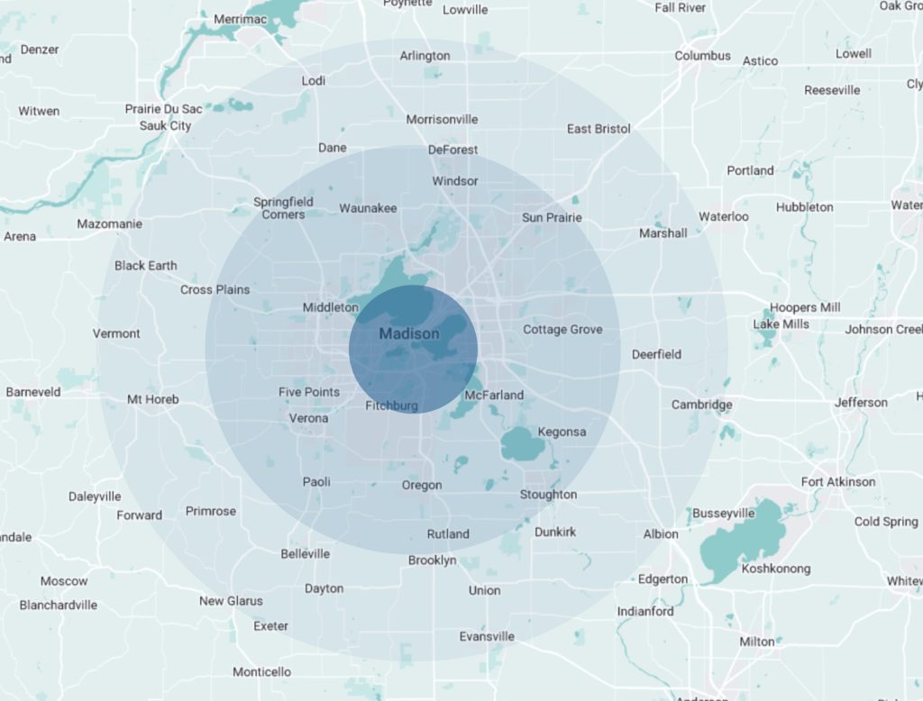 madison wi service area metro map