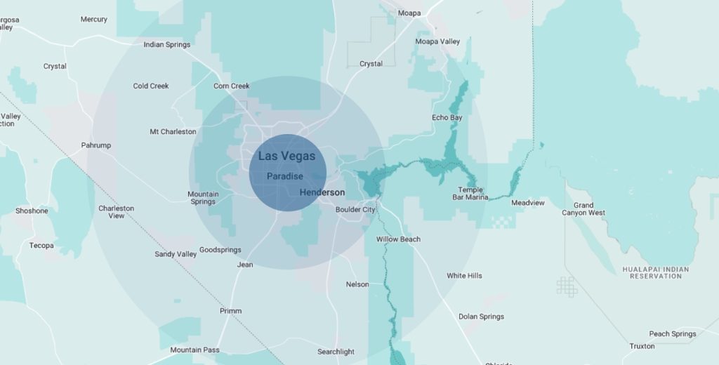 las vegas service area coverage map